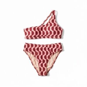 Cupshe Red and Pink Patterned Bikini XL NWT